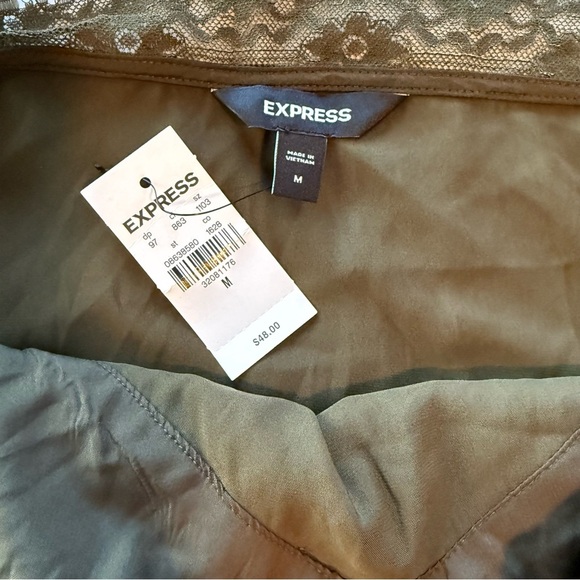 Express Olive Lace Cami, Size M, NWT - Picture 7 of 9